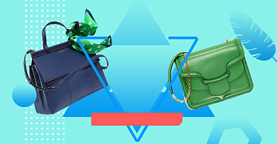 绿色新势力周配饰包袋大促海报背景