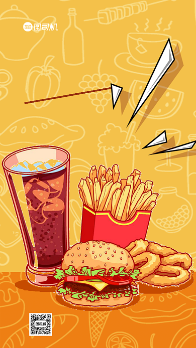 炸鸡汉堡快餐手机海报背景