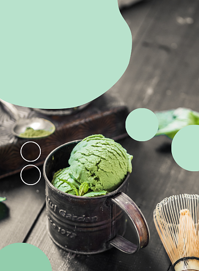 清新抹茶冰淇淋美食海报背景