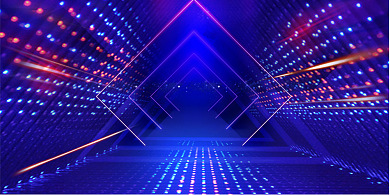 2021创新发展引领未来炫彩科技展板背景