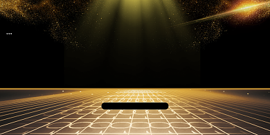 年会黑金色时尚商务企业年度盛典展板背景