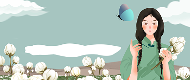 寒露时节节气手绘卡通公众号首图背景