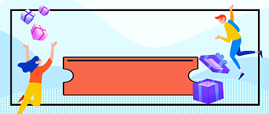 双11大额优惠券疯抢卡通公众号首图背景