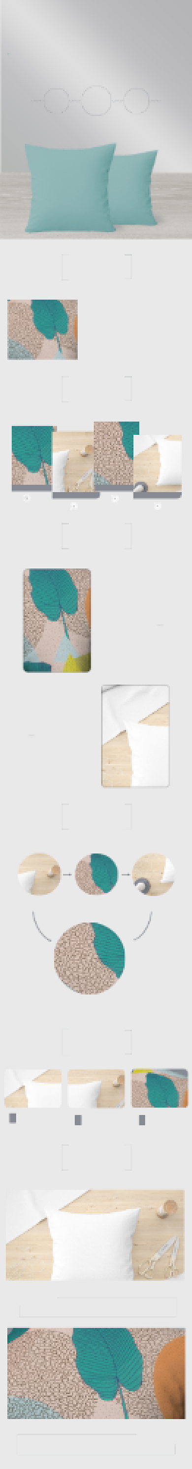 青色简约大气枕头床上用品家居详情页背景