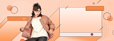 冬装新风尚冬季上新女装棉服羽绒服淘宝电商banner背景