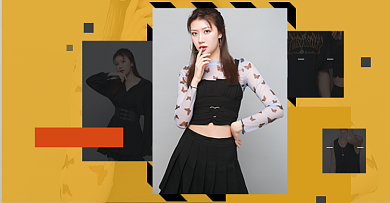 女装上新秋装淘宝电商横版海报图背景