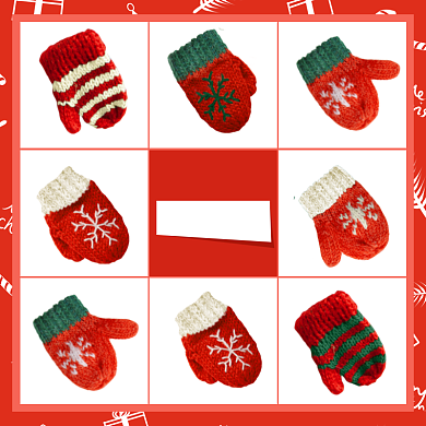 圣诞节儿童针织手套手工艺品促销主图背景