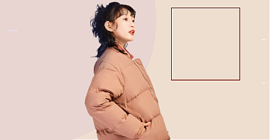 双十二女装冬装羽绒服大促服装海报背景