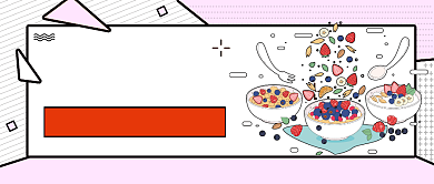 撞色拼接美食推荐公众号首图背景