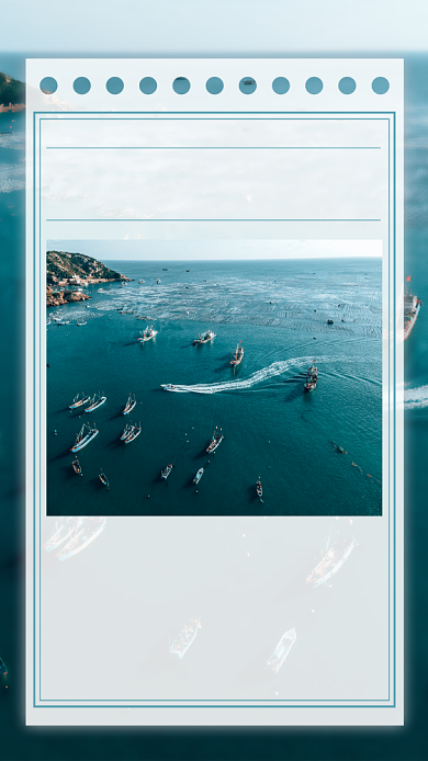 海上帆船摄影日签清新简约手机海报背景