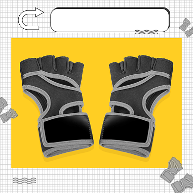 运动户外防滑手套买一送一促销主图背景