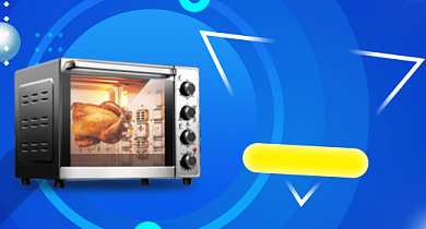 蓝色双11数码家电烤箱微波炉钻展背景