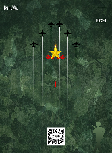 迷彩戎装英姿飒爽建军节海报背景