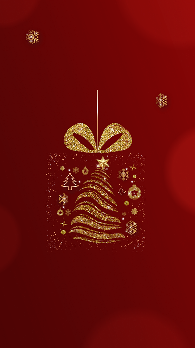 圣诞快乐贺卡红金手机海报背景