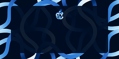 苹果发布会蓝色渐变简约展板背景