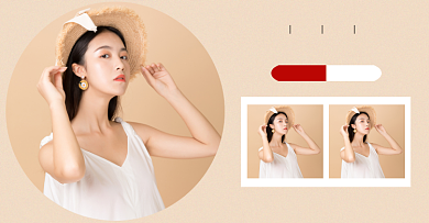 狂暑季女装横版海报电商模板背景