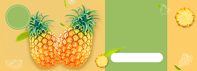 秋季水果菠萝秒杀促销banner背景