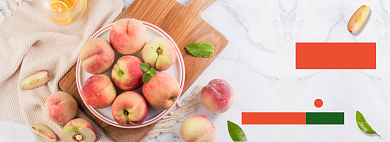 夏季桃子水蜜桃促销banner背景