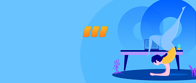 蓝色瑜伽体验课程公众号首图背景