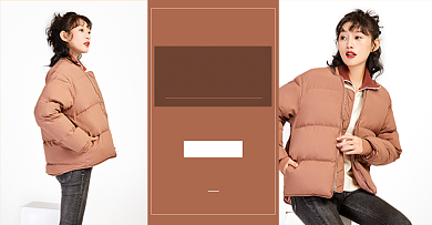 秋冬上新简约女装活动羽绒服棉服海报背景