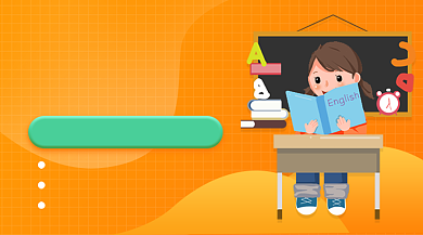 英语口语课橙色卡通教育课程封面背景