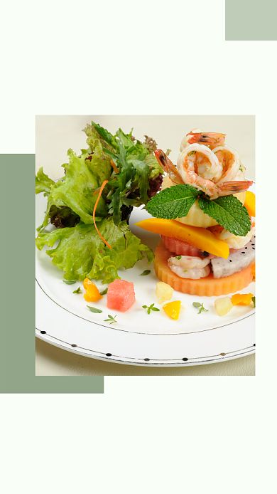 绿色简约美食轻食主义文章配图背景