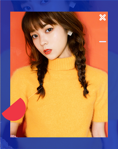 秋冬毛衣新风尚女士促销海报撞色背景