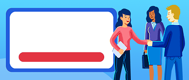 职场人际关系蓝色卡通公众号首图背景