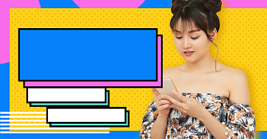 直播女吃播促销海报波谷网红手机海报背景