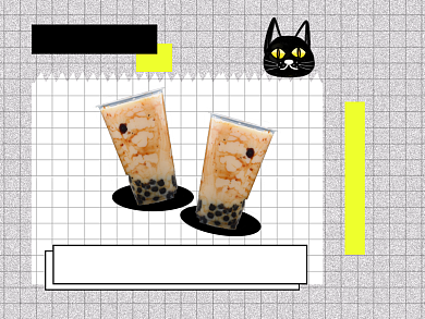 创意个性时尚网红美食推荐横版配图背景