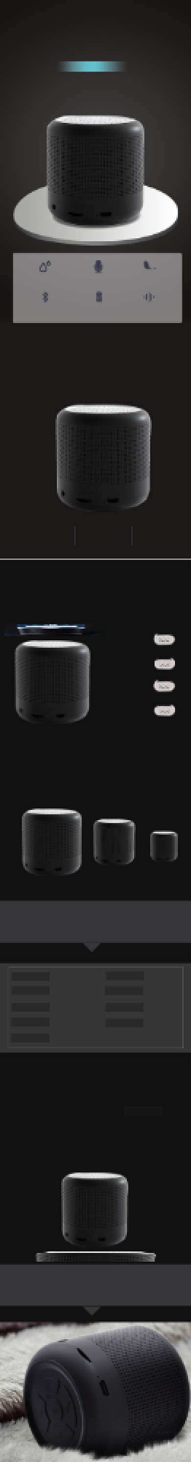简约黑色数码电子音响蓝牙音箱详情页背景
