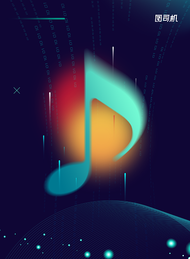 大气渐变线上音乐节海报背景