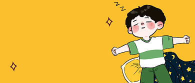 开学啦卡通简约插画公众号首图背景