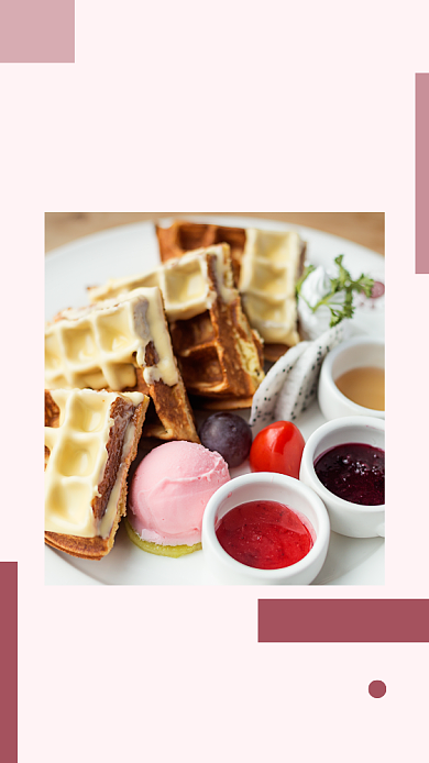 粉色简约餐饮美食下午茶文章配图背景