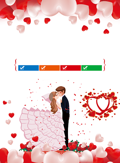 红色喜庆婚纱摄影周年特惠宣传单背景