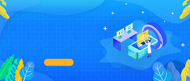 蓝色卡通手绘健康体检公众号首图背景