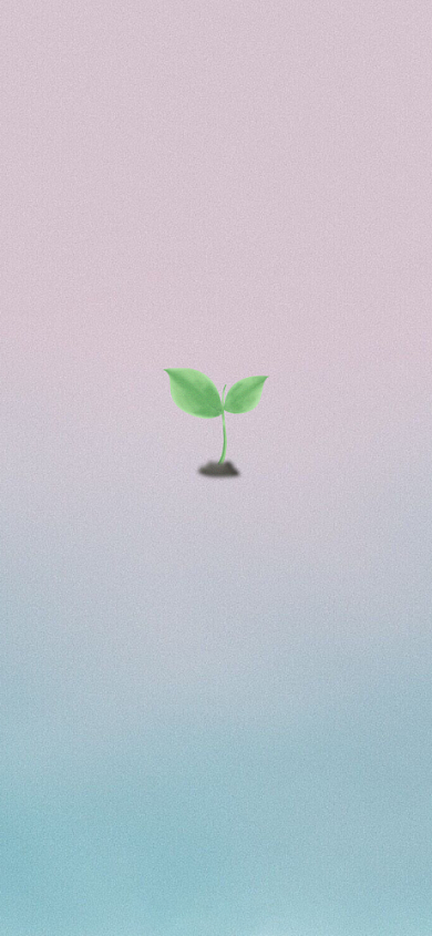 小树苗趣味单身手机壁纸背景