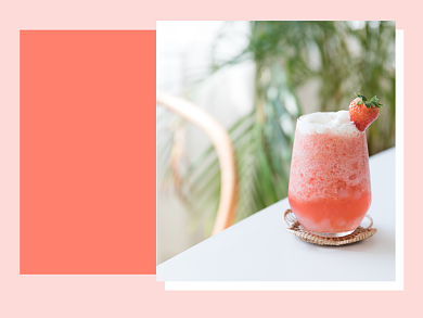 下午茶の时光草莓奶昔横版配图背景