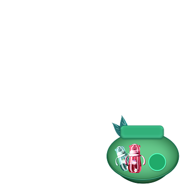 绿色清新儿童水杯产品主图图标背景