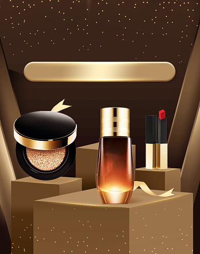 88会员日黑金质感美妆护肤品海报背景
