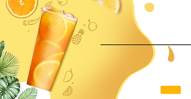 时尚美味橙汁橙子果汁饮料促销海报背景