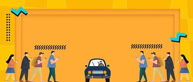 低头族的危害手绘卡通公众号首图背景