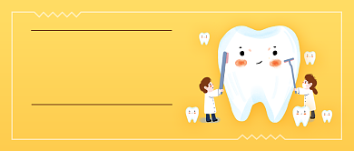 黄色卡通爱牙日口腔健康公众号首图背景