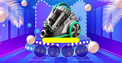 创意蓝色数码家电天猫年货节购物节海报背景