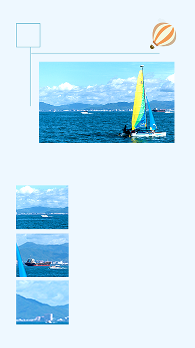 蓝色简约三亚旅游出行文章配图背景