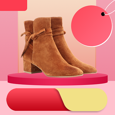 时尚女鞋元旦靴子主图直通车背景