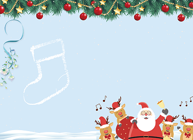 圣诞节节目单天蓝色小清新两折页背景