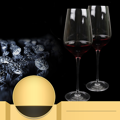 高端红酒杯黑金风格促销主图背景
