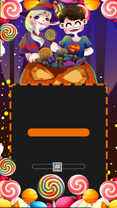 万圣节促销直播卡通插画宣传手机海报背景