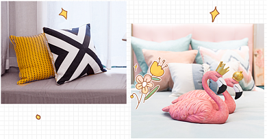 精美布艺抱枕家居用品背景